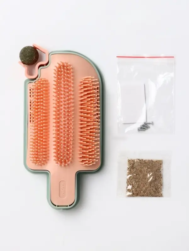 Игрушка-чесалка для кошек с кошачьей мятой, 16 см, розовая