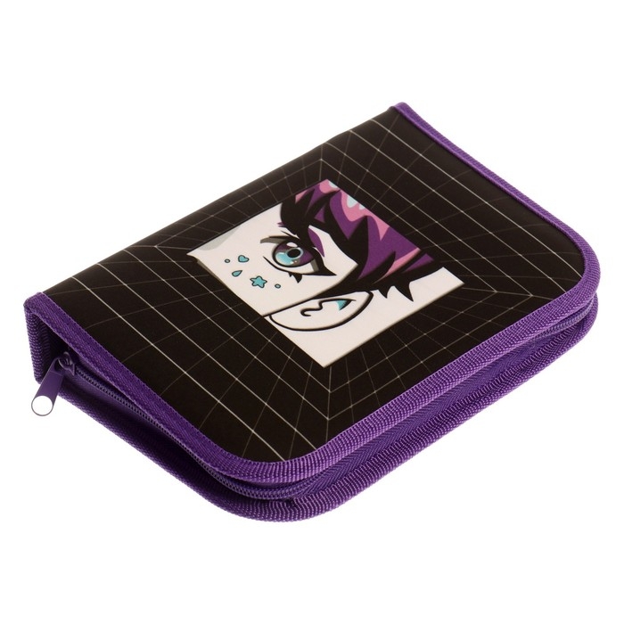 Пенал 1 секция 140 х 210 х 40 мм, откидной карман и косметичка, тканевый, Calligrata TOP Content Пенал 1 секция 140 х 210 х 40 мм, откидной карман и косметичка, тканевый, Calligrata TOP Content "Взгляд"