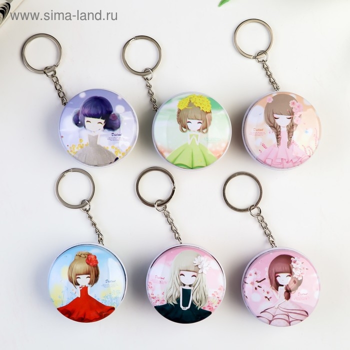 Шкатулка на кольце металл Шкатулка на кольце металл "Девочка с цветами" МИКС 2,1х4,5х4,5 см