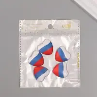Кабошон стекло для творчества «Сердце. Россия», 2.5×2.5 см