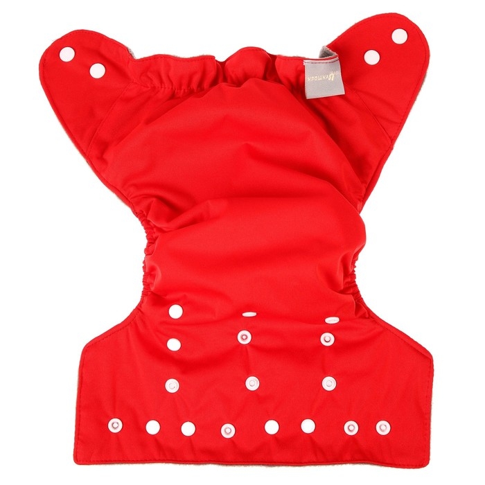 Многоразовый подгузник, угольно-бамбуковая ткань, 3-15 кг, цвет красный, Крошка Я