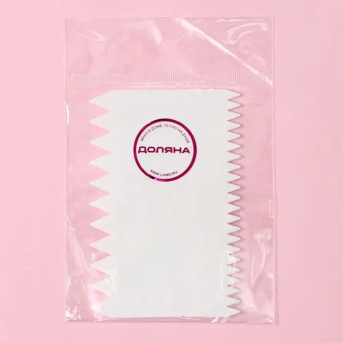 Шпатель кондитерский Доляна «Зубчики», 11×7 см, белый Шпатель кондитерский Доляна «Зубчики», 11×7 см, белый