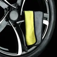 Тряпка для мытья автомобиля, CARTAGE, микрофибра, 400 г/м&sup2;, 20&times;30 cм, желто-серая