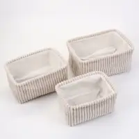 Набор корзин &laquo;Soft&Pure&raquo; 3 шт.: 29&times;21&times;14, 26&times;18&times;13, 23&times;15&times;13 см, полиэстер. белый