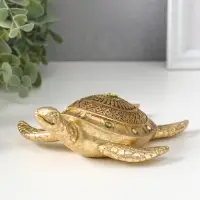 Сувенир полистоун "Черепаха с узорами на панцире" золото 13,8х16х4,7 см