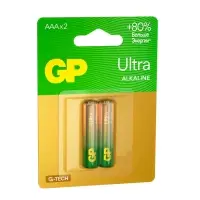 Батарейка алкалиновая GP Ultra, AAA, LR03-2BL, 1.5 В, блистер, 2 шт.