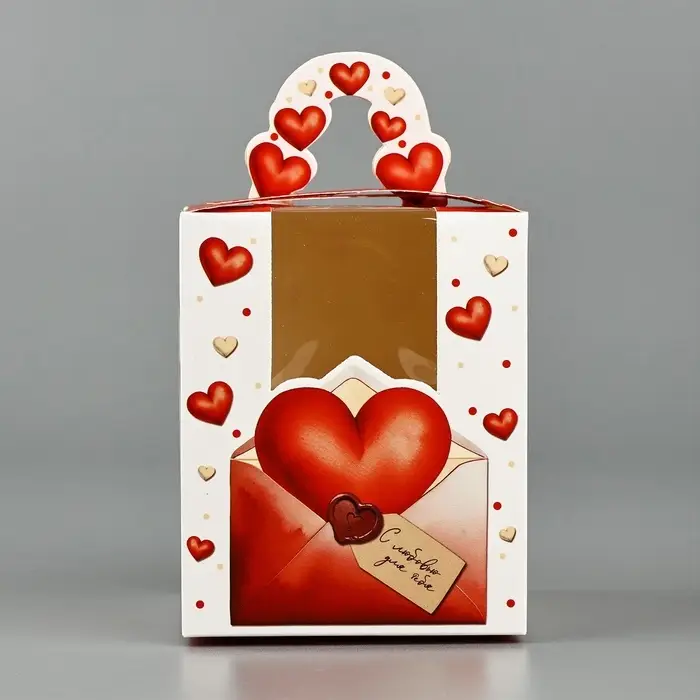 Коробка сборная «Любовное послание» 9 х 11 х 9 см