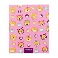 Тетрадь 48 листов в клетку, Calligrata &laquo;У меня лапки&raquo;, обложка мелованный картон, УФ-лак, блок офсет, МИКС