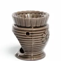 Аромалампа для эфирных масел &laquo;Соцветие&raquo;, керамика, т. серая, 7.7&times;7.7&times;8 см