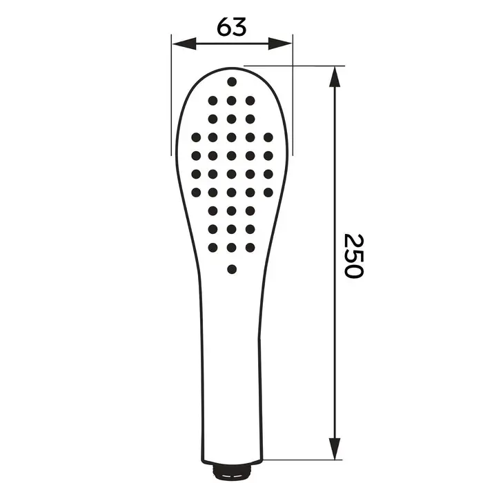Душевая лейка ZEIN Z0201, 1 режим, 63&times;250 мм, пластик, цвет черный, хром