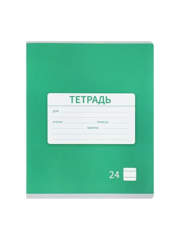 Тетради 10 штук, 24 листа в линию &laquo;Однотонная&raquo;, обложка мелованная бумага, ВД-лак, блок №2, белизна 75%