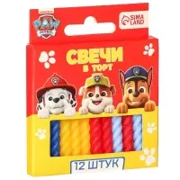 Набор свечей для торта «С Днем Рождения», 12 штук, Щенячий Патруль