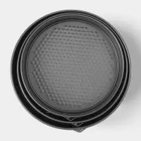 Набор форм для выпечки Доляна &laquo;Элин. Круг&raquo;, 3 предмета: d=22/24/26 см, съёмное дно, антипригарное покрытие, чёрный