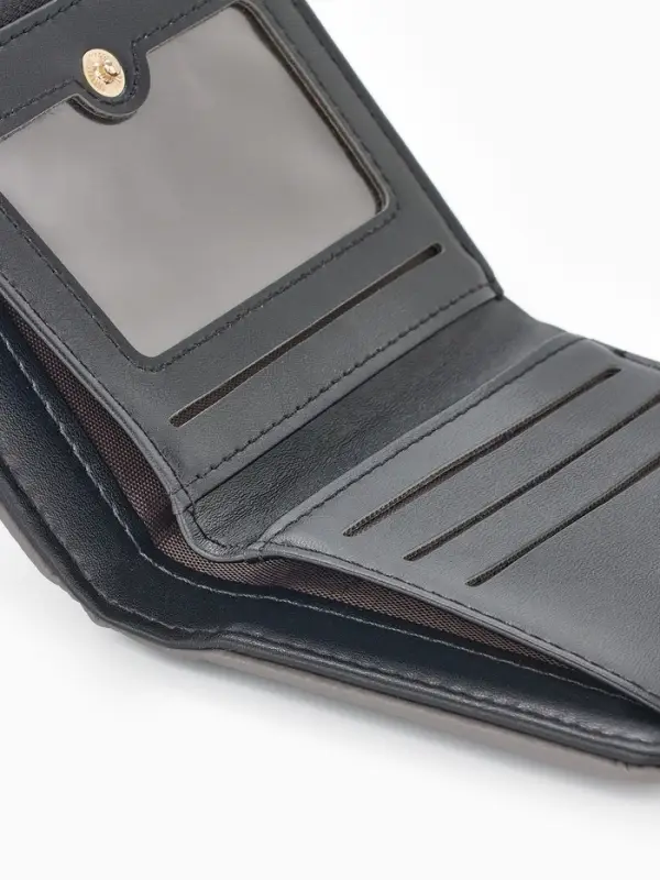 Кошелёк женский на кнопке, 11.5&times;2&times;9 см, комбинированный, серый