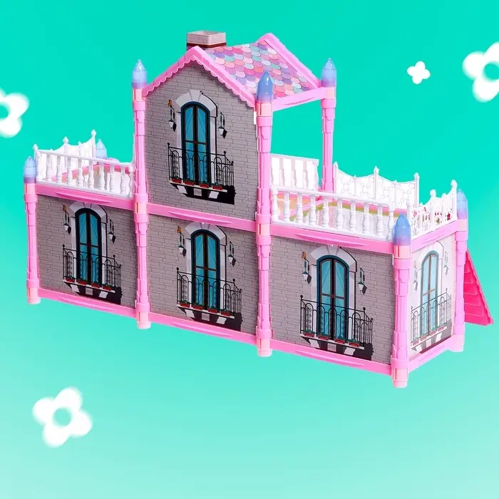 Кукольный домик &laquo;Сказочная жизнь на вилле&raquo; с куклой, питомцами и аксессуарами, светится в темноте