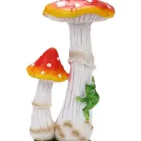 Садовая фигура из полистоуна &laquo;Мухомор с лягушкой&raquo;, 13&times;13&times;32 см