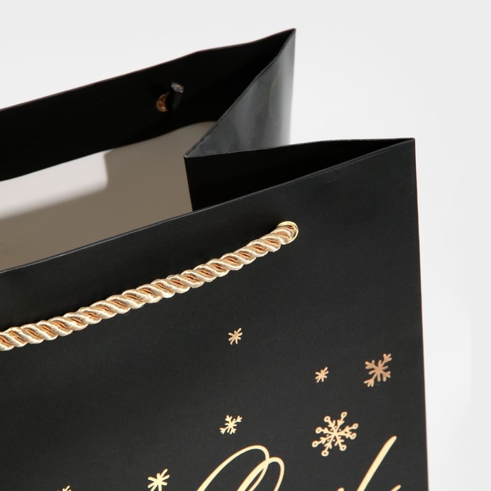 Пакет подарочный новогодний ламинированный «Золото», 21 х 30 х 15 см