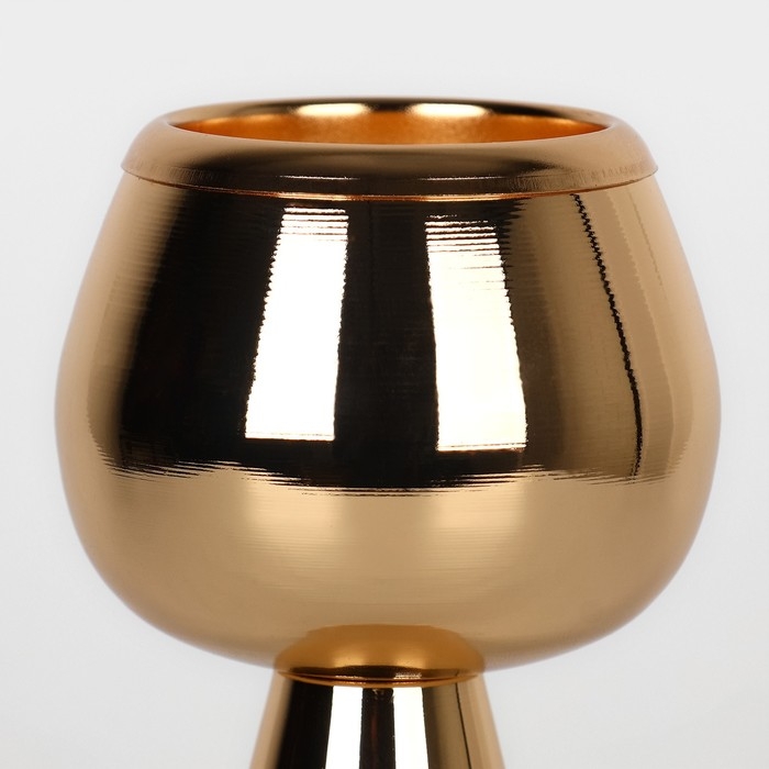 Подсвечник металл на 1 свечу «Гиацинт», цвет золото 8 х 8 х 19 см