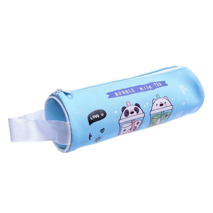Пенал-тубус школьный на молнии Bubble milk tea, МИКС