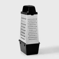 Тёрка с контейнером КВАРЦ &laquo;Комфорт&raquo;, 4 грани, 450 мл, 11&times;8.5&times;27 см, металл, МИКС