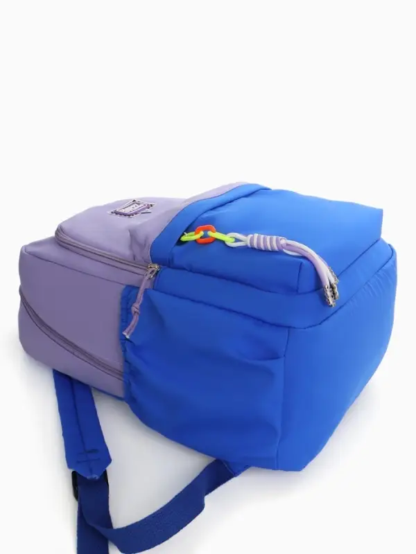 Рюкзак молодёжный на молнии, с карманами, двухцветный, размер 31&times;15&times;46 см, сиреневый