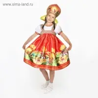 Карнавальный костюм «Русские сказки», платье-сарафан, кокошник, р. 36, рост 140 см