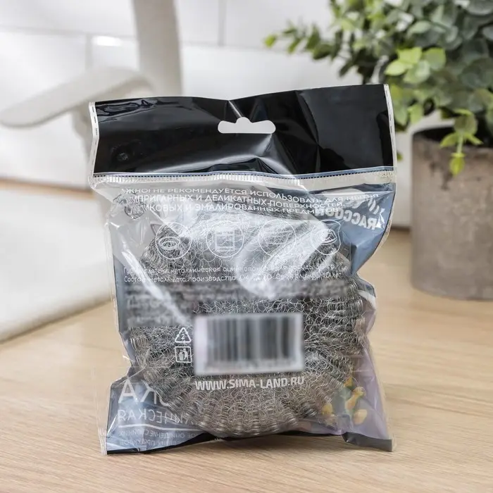 Губка для посуды металлическая Raccoon, плетёная, оцинкованная, 30 гр Губка для посуды металлическая Raccoon, плетёная, оцинкованная, 30 гр