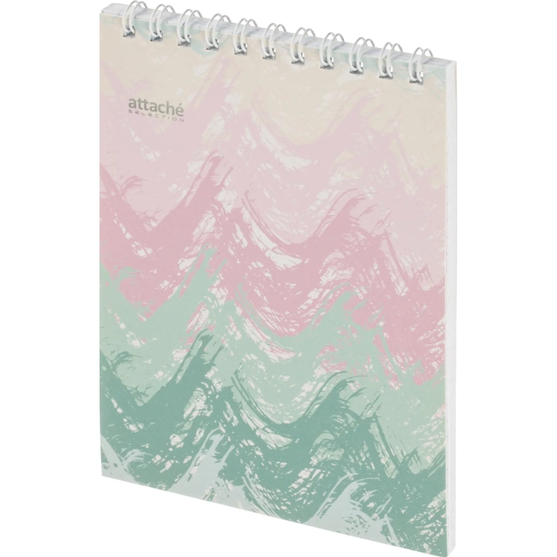Блокнот А6,60л,кл,греб.верх,обл.мат.лам. Attache Selection Pastel Волны