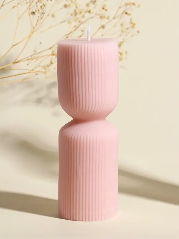 Свеча интерьерная Свеча интерьерная "Греция" нежно-персиковая 6х6х18 см