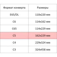 Конверт белый C5 стрип пр.окно BusinessPost 162х229 50шт/уп/2961