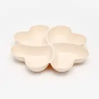 Менажница &laquo;Сердце&raquo;, 4 ячейки, пластик, 22.5&times;3 см, бежевая