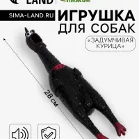 Игрушка для собак &laquo;Задумчивая курица&raquo;, 28 см, пищащая, цвет МИКС