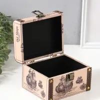 Шкатулка дерево "Старый корабль" набор 3 шт 8,5х12х8,5 12,5х15х11,5 18х15,5х13 см