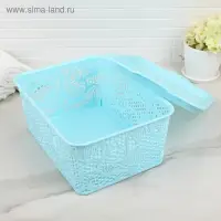 Контейнер пластиковый для хранения с крышкой «Тюльпаны», 27×18×11 см, цвет МИКС