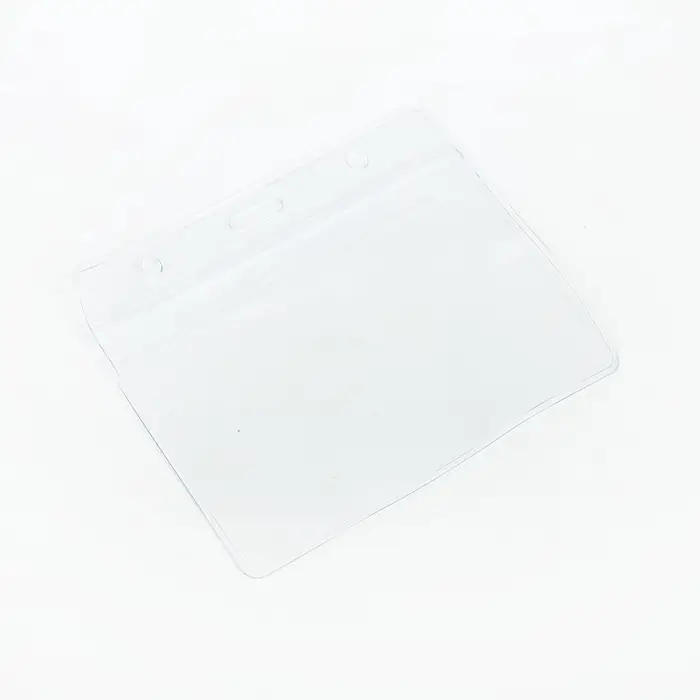 Бейдж - карман горизонтальный, внешний размер 110&times;90 мм, внутренний размер 105&times;60 мм, 25 мкр с защёлкой зип