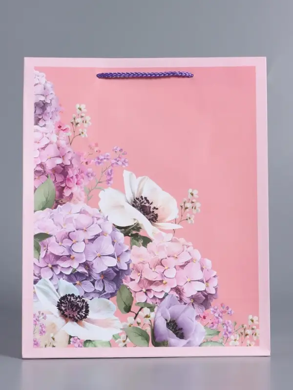 Пакет подарочный ламинированный "Цветочная радость" 26 х 12 х 32 см