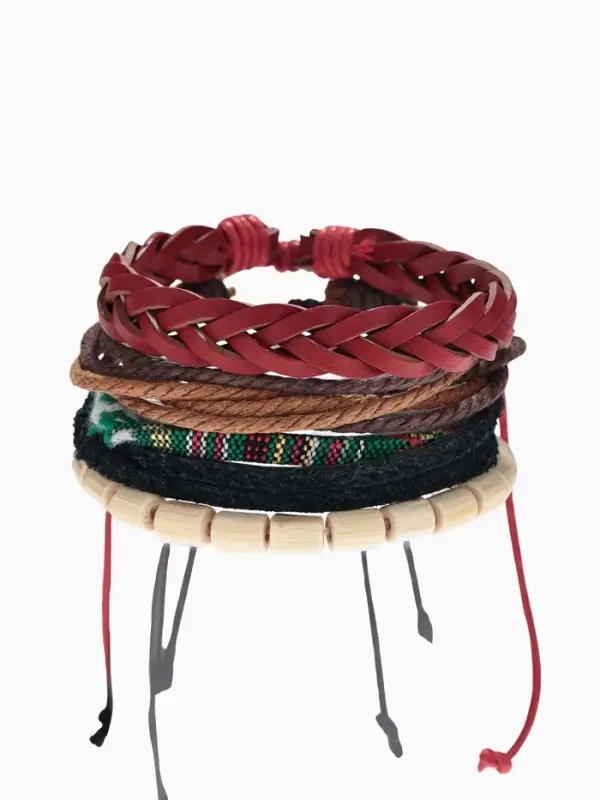 Набор браслетов &laquo;Радужный&raquo;, 4 шт. кожа, цветной, d=8 см