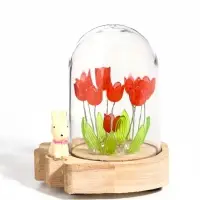 Фигура светодиодная &laquo;Красные тюльпаны с зайчиком&raquo; 8&times;7&times;10 см