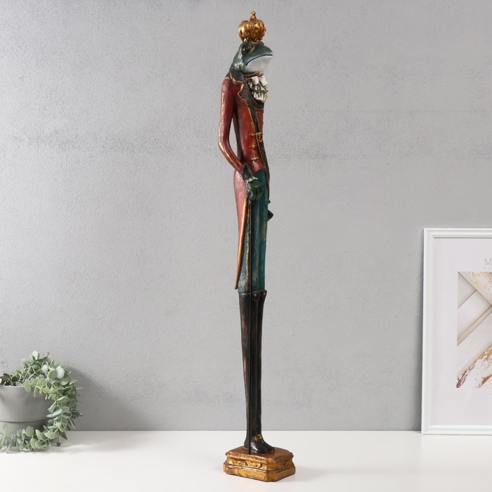 Сувенир полистоун Сувенир полистоун "Лягуха в короне с тростью" 12,5х10х85,5 см