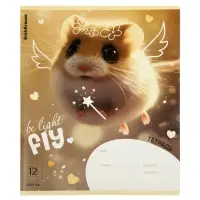 Тетрадь 12 листов в клетку ErichKrause Fluffy, 60 г/м&sup2;, обложка мелованный картон, МИКС