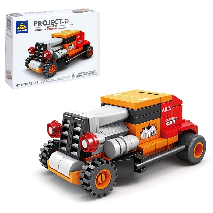 Конструктор блочный для мальчиков Гонка «Мощные моторы. Хот-род», 82 детали Конструктор блочный для мальчиков Гонка «Мощные моторы. Хот-род», 82 детали