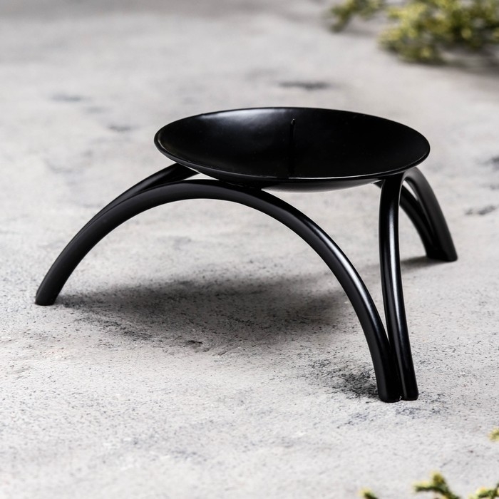 Подсвечник металл на 1 свечу  Подсвечник металл на 1 свечу "Олимп", 4х11 см, черный