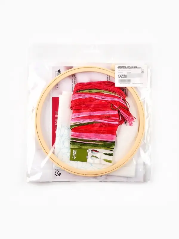 Вышивка гладью 20х20 см "Великолепие пионов"