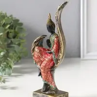 Сувенир полистоун "Будда в ярком одеянии на листе" 4х8,2х19,5 см