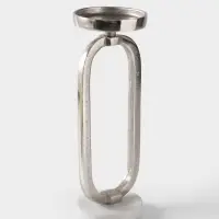 Подсвечник &laquo;Эллипс&raquo;, 9&times;8.5&times;24.5 см, d=7.5 см, алюминий, мрамор