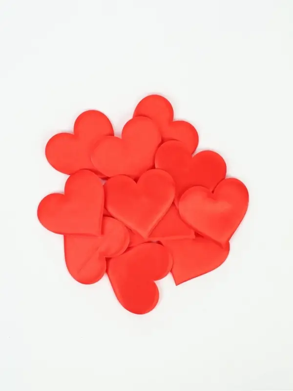 Сердечки декоративные, набор 12 шт., 6.5&times;5 см, красные