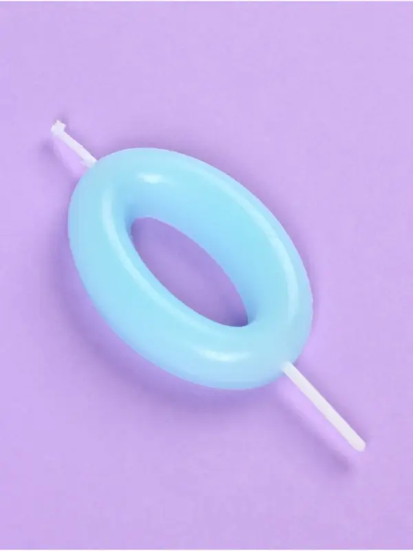 Свеча в торт &laquo;Цифра 0&raquo;, светящаяся голубая, 9 см