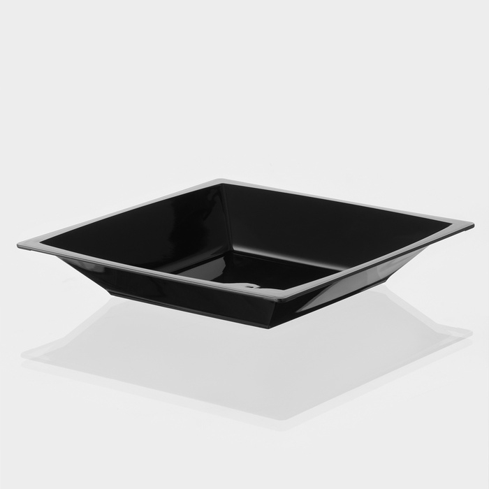 Тарелка пластиковая одноразовая, 17,2×17,2 см, квадратная, глубокая, МИКС