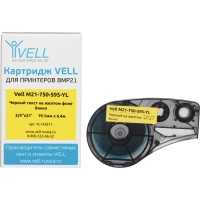 Картридж Vell M21-750-595-YL (19.1 мм/6.4 м, винил,черный/желтом,VL142811)