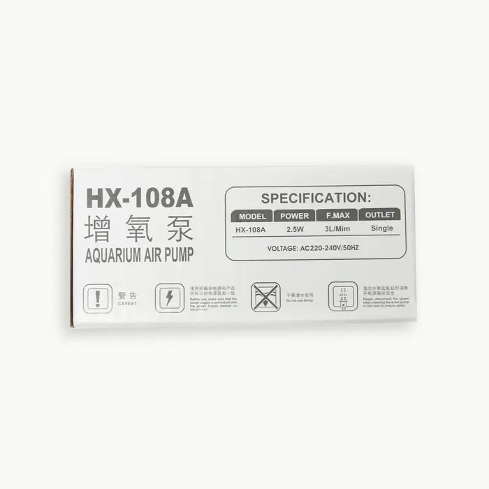 Компрессор для аквариума Sea Star HX-108A прозрачный, 3 л/мин, 2.5 Вт